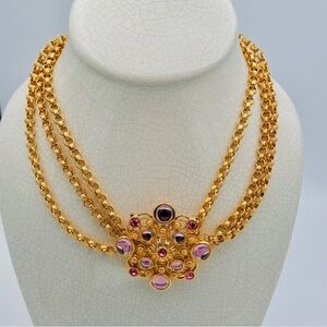 Jose Barrera for Avon Marbella Cabochon Runway Vintage Necklace